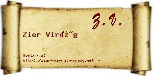 Zier Virág névjegykártya